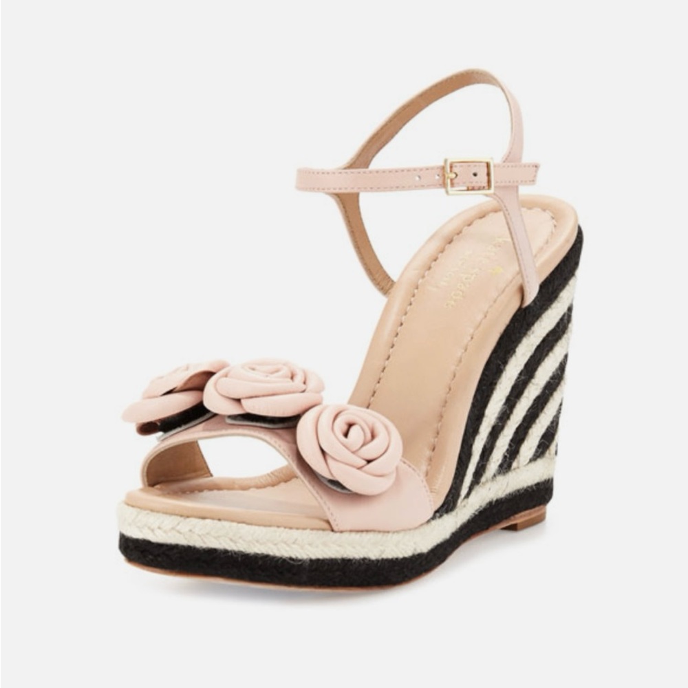 Kate Spade Pink Floral Wedge Sandals